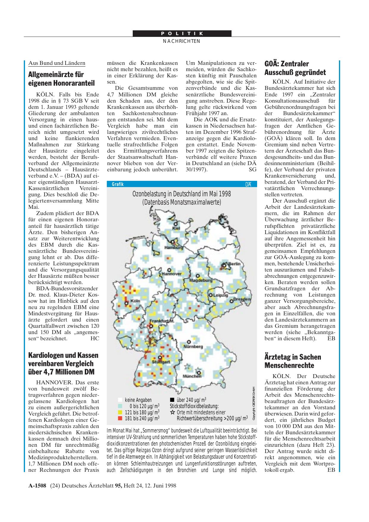 Vorschauseite 1: Kardiologen und Kassen vereinbaren Vergleich über 4, 7 Millionen DM