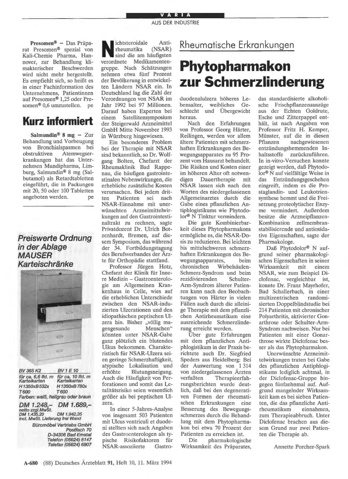 Vorschauseite 1: Rheumatische Erkrankungen: Phytopharmakon zur Schmerzlinderung