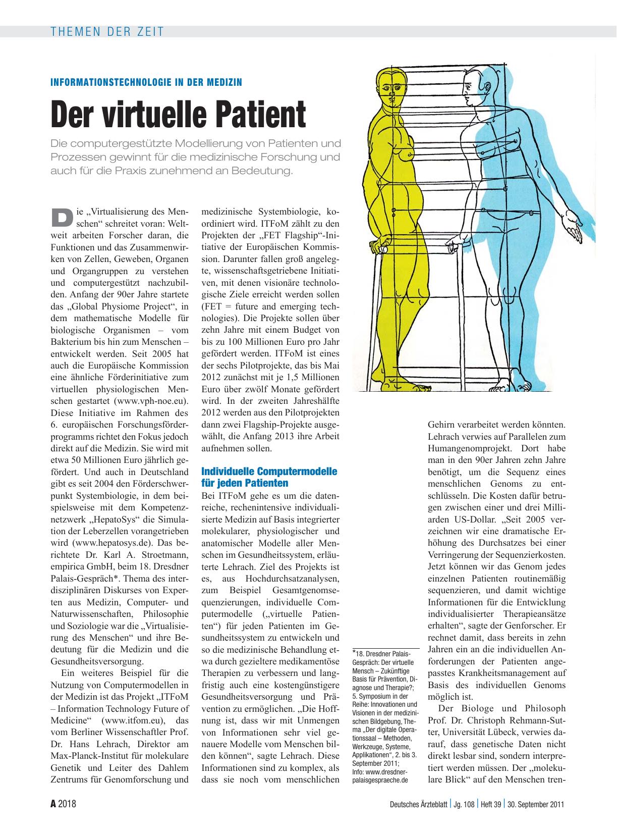 Vorschauseite 1: Informationstechnologie in der Medizin: Der virtuelle Patient