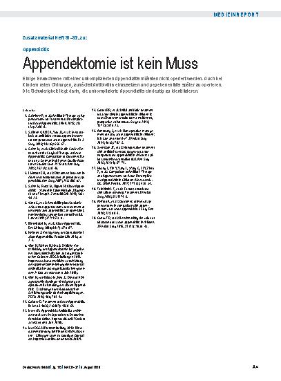 Vorschauseite 4: Blinddarmentzündung: Appendektomie ist kein Muss