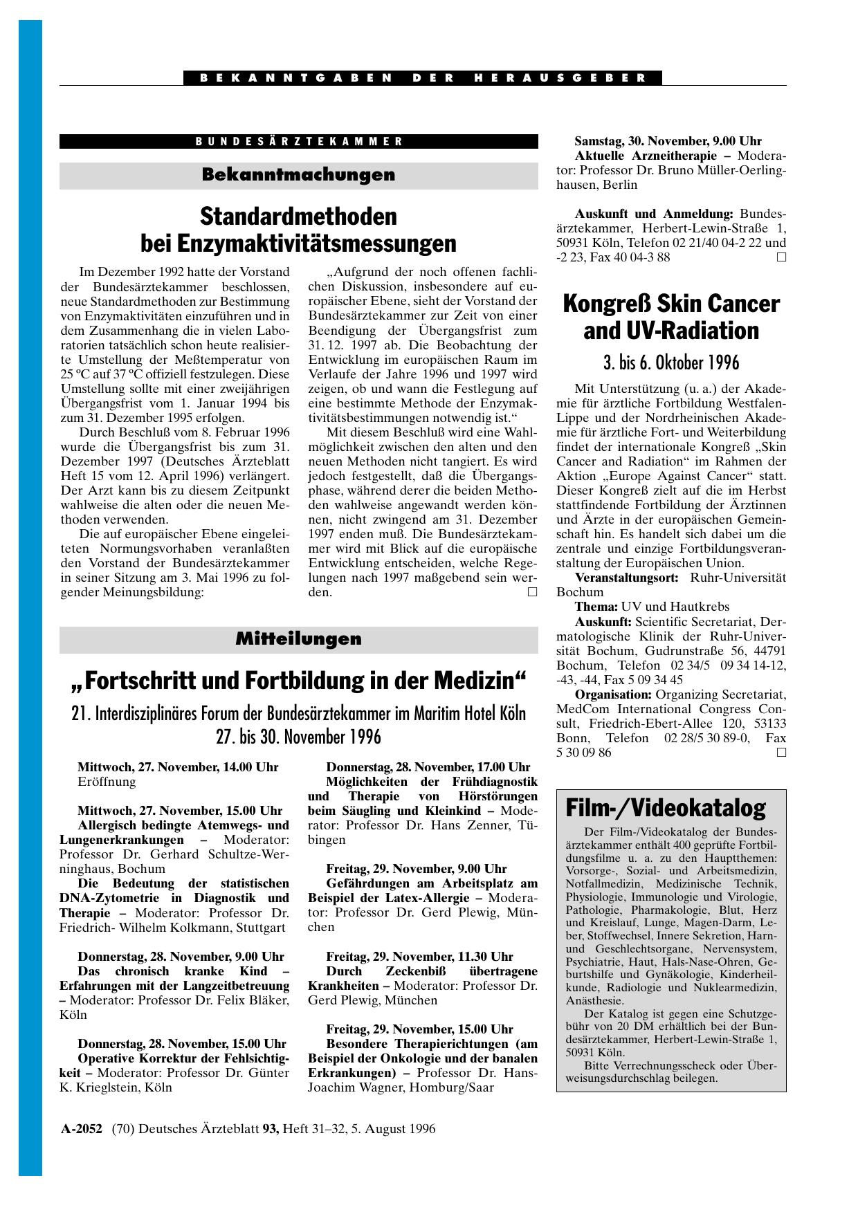 Vorschauseite 1: Bekanntmachungen: Standardmethoden bei Enzymaktivitätsmessungen