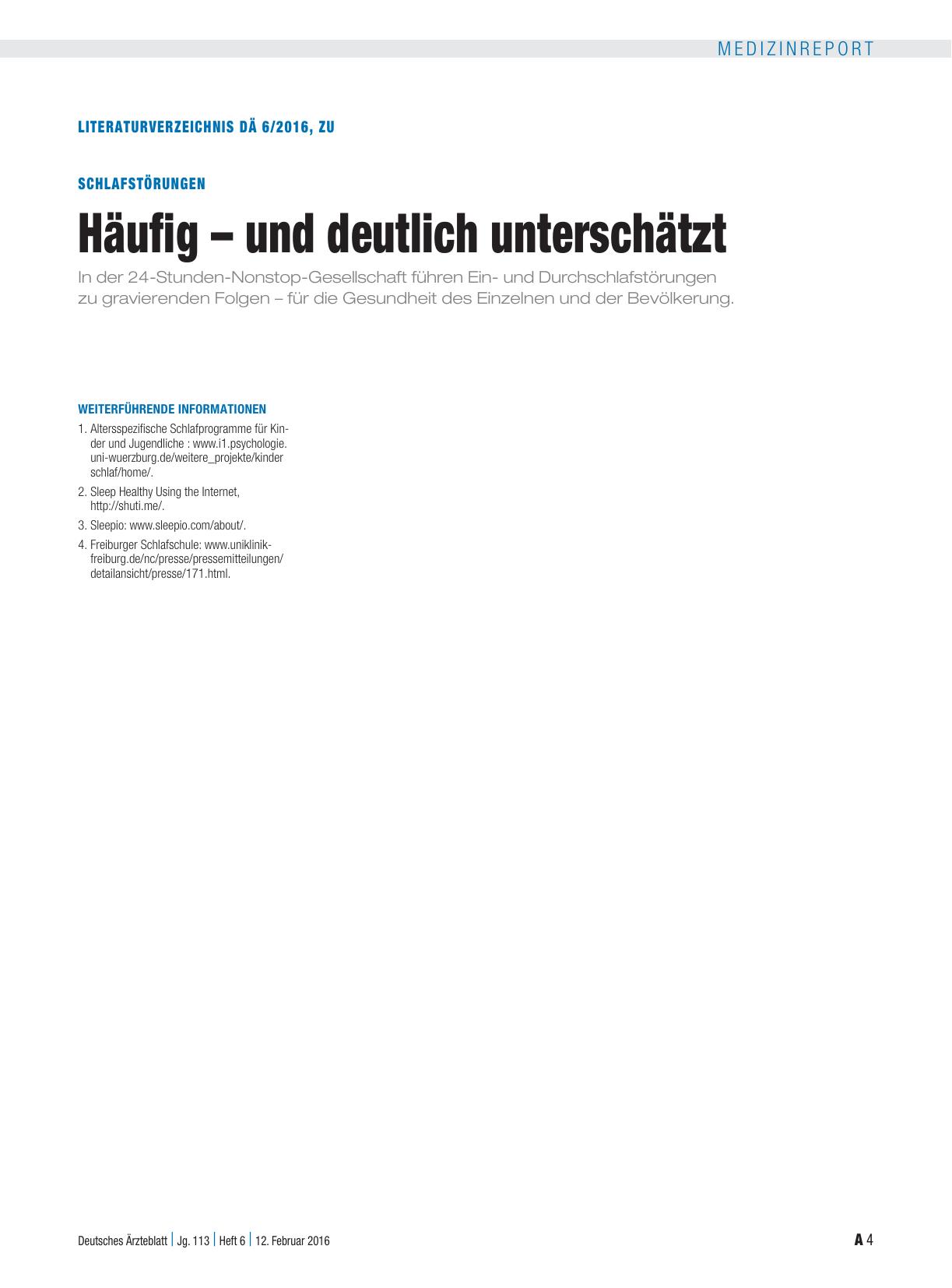 Vorschauseite 4: Schlafstörungen: Häufig – und deutlich unterschätzt