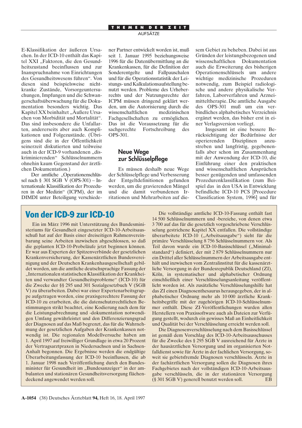 Vorschauseite 1: Von der ICD-9 zur ICD-10