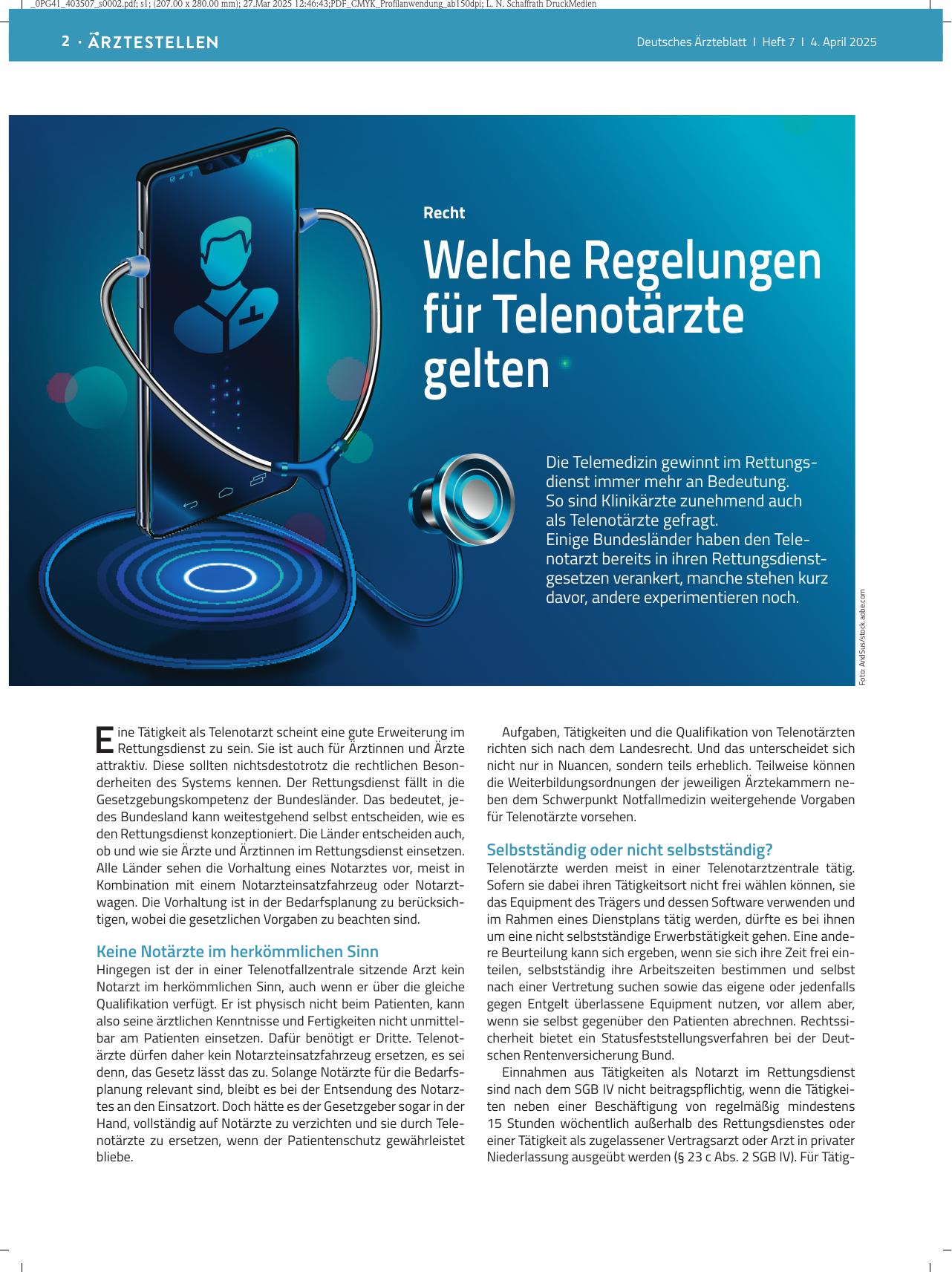 Vorschauseite 1: Richtig: Welche Regelungen für Teleärzte gelten?