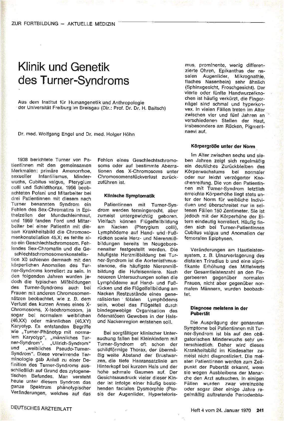 Vorschauseite 1: Klinik und Genetik des Turner-Syndroms