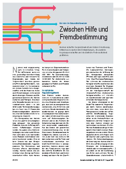 Vorschauseite 1: Normen im Gesundheitswesen: Zwischen Hilfe und Fremdbestimmung