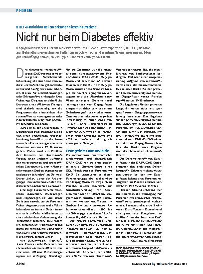 Vorschauseite 1: SGLT-2-Inhibition bei chronischer Niereninsuffizienz: Nicht nur beim Diabetes effektiv