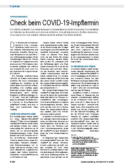 Vorschauseite 1: Immunoseneszenz: Check beim COVID-19-Impftermin