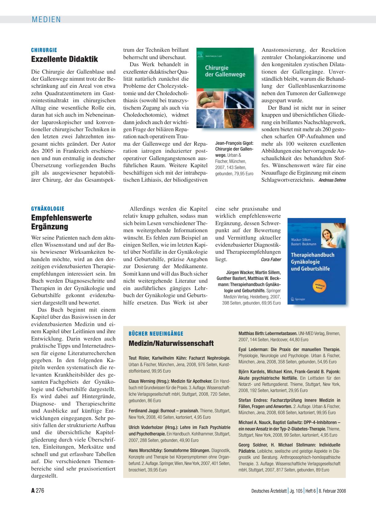 Vorschauseite 1: Neueingänge: Medizin/Naturwissenschaft