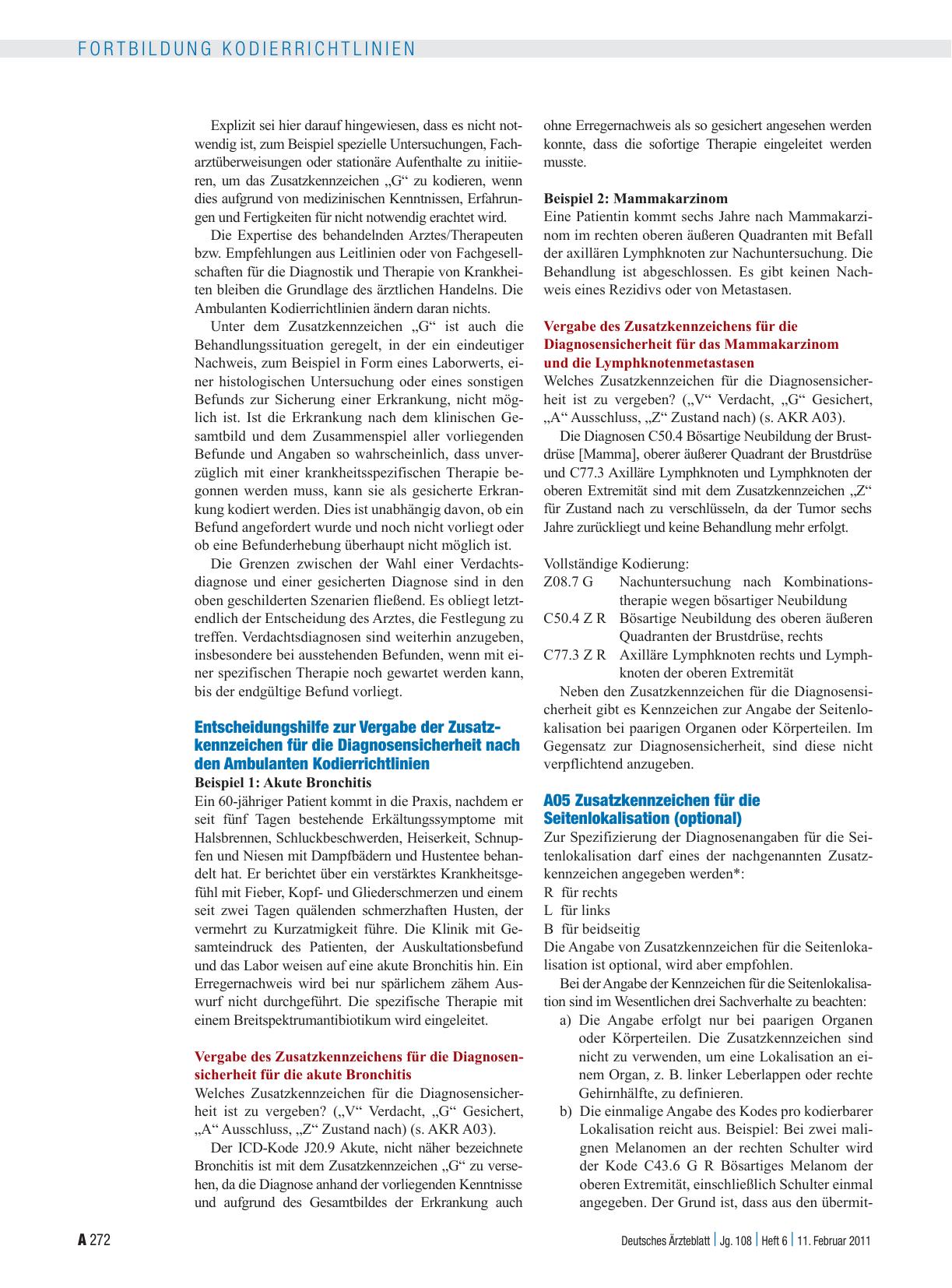 Vorschauseite 2: Ambulante Kodierrichtlinien: Diagnosensicherheit und Seitenlokalisation