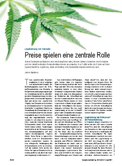 Vorschauseite 1: Legalisierung von Cannabis: Preise spielen eine zentrale Rolle