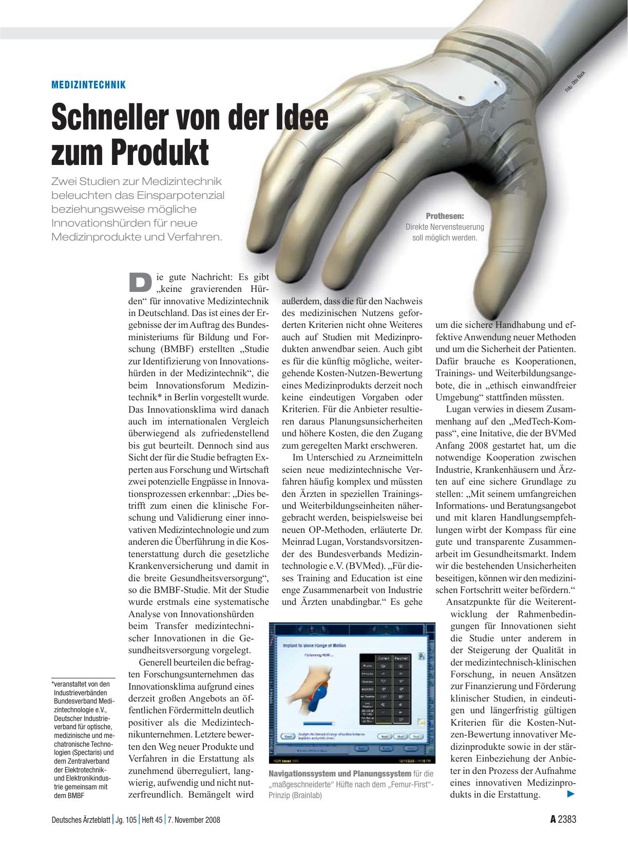 Vorschauseite 1: Medizintechnik: Schneller von der Idee zum Produkt