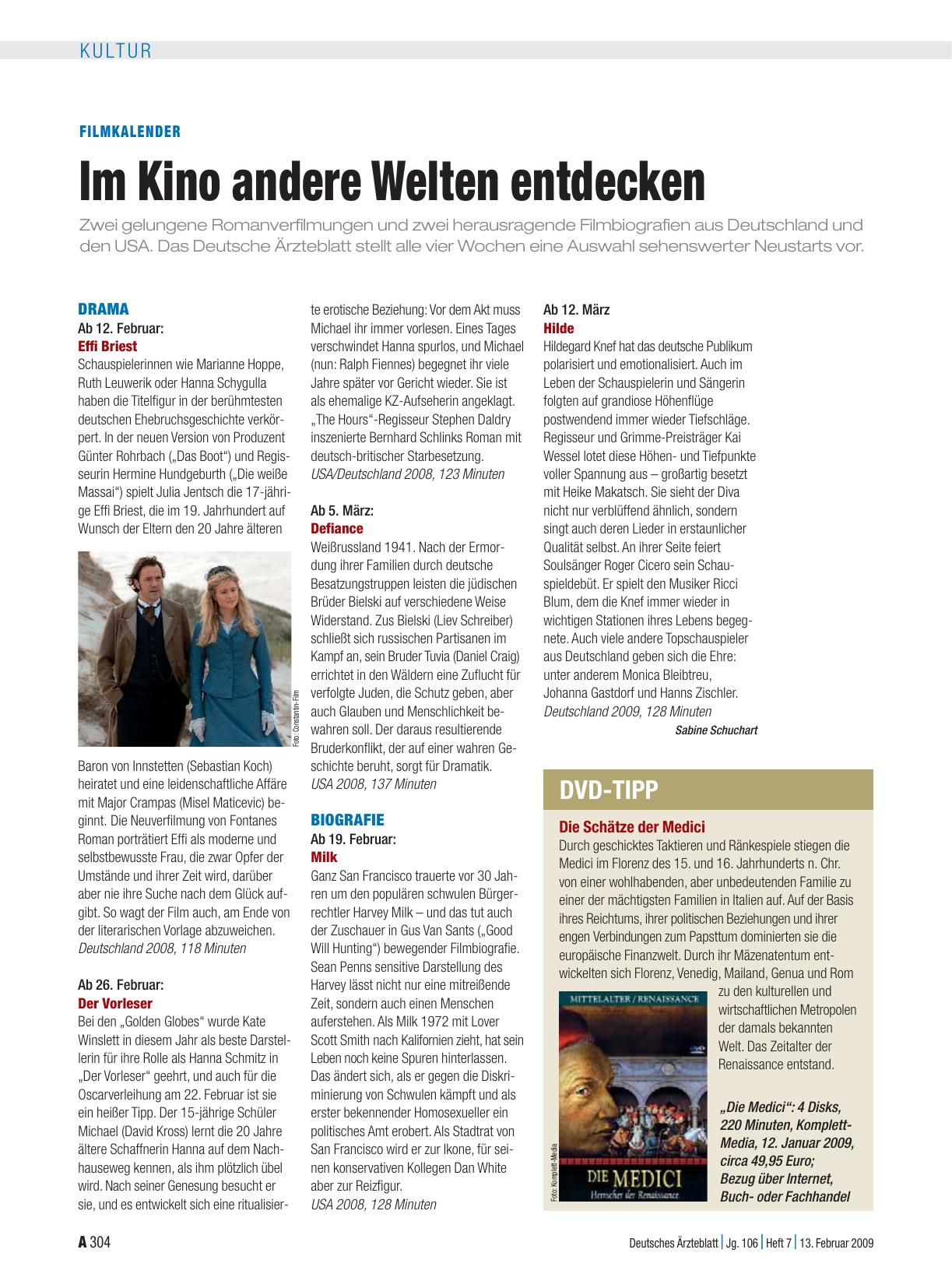 Vorschauseite 1: Filmkalender: Im Kino andere Welten entdecken