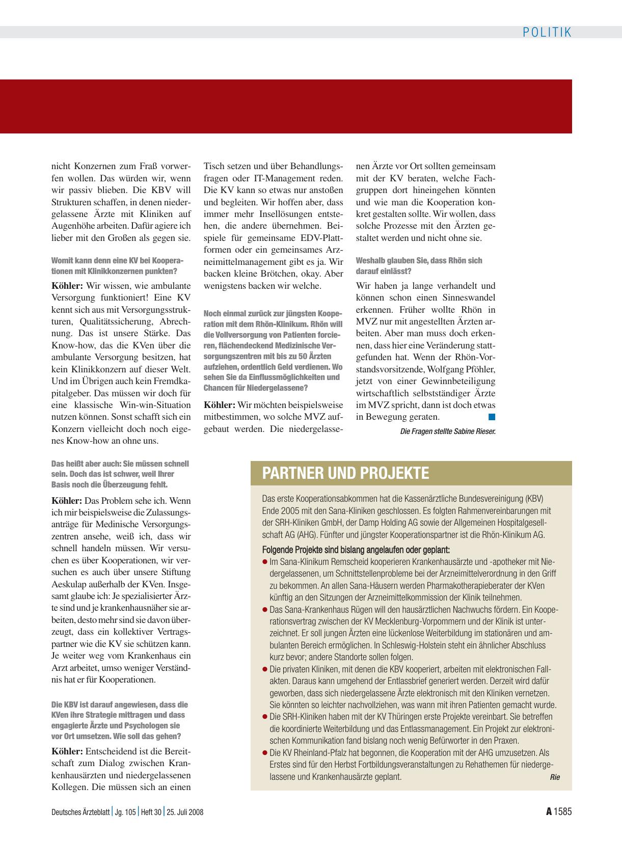 Vorschauseite 1: Partner und Projekte