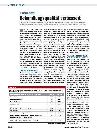 Vorschauseite 1: Hypertonie-Therapie: Behandlungsqualität verbessert