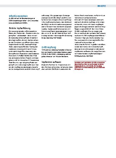 Vorschauseite 1: Infektionszahlen: Ehrliche Impfaufklärung