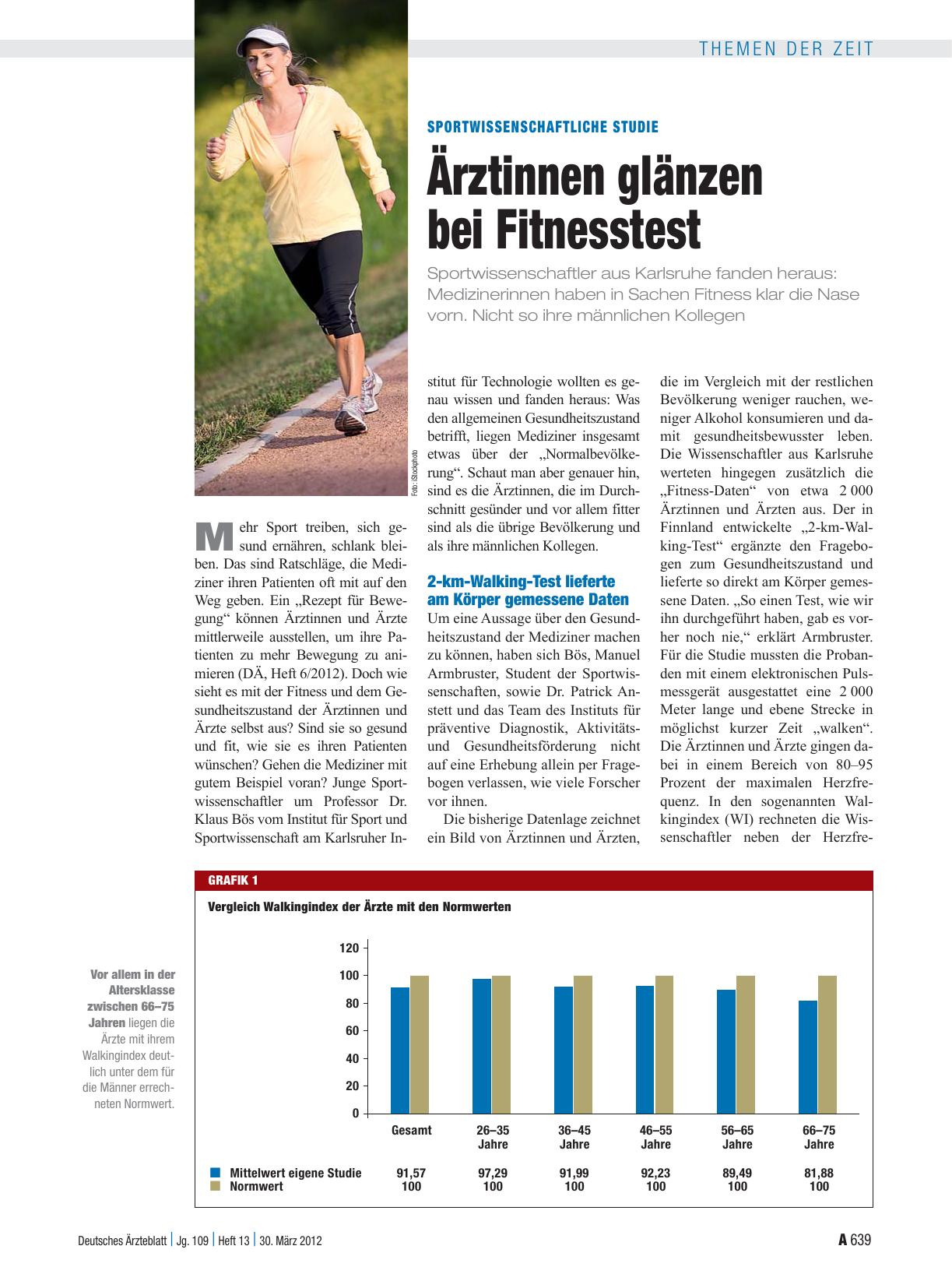 Vorschauseite 1: Sportwissenschaftliche Studie: Ärztinnen glänzen bei Fitnesstest