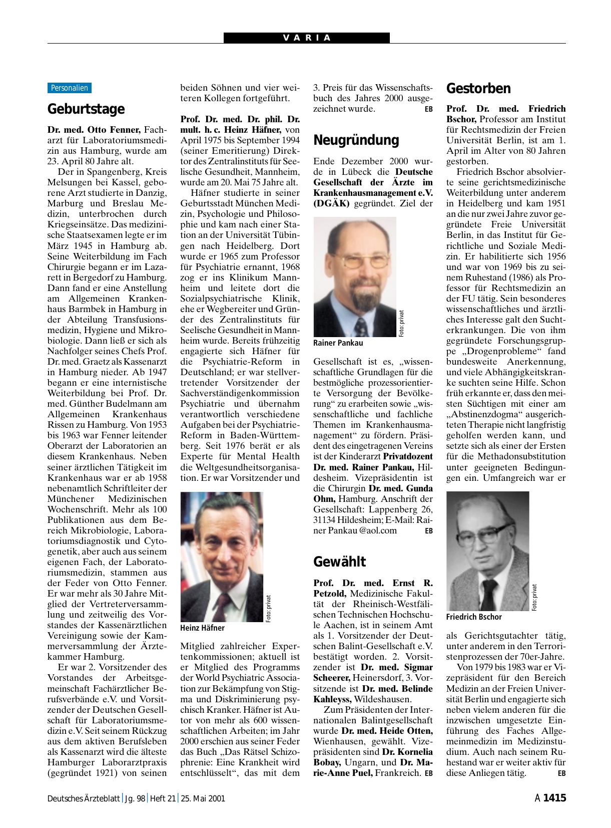 Vorschauseite 1: Geburtstage