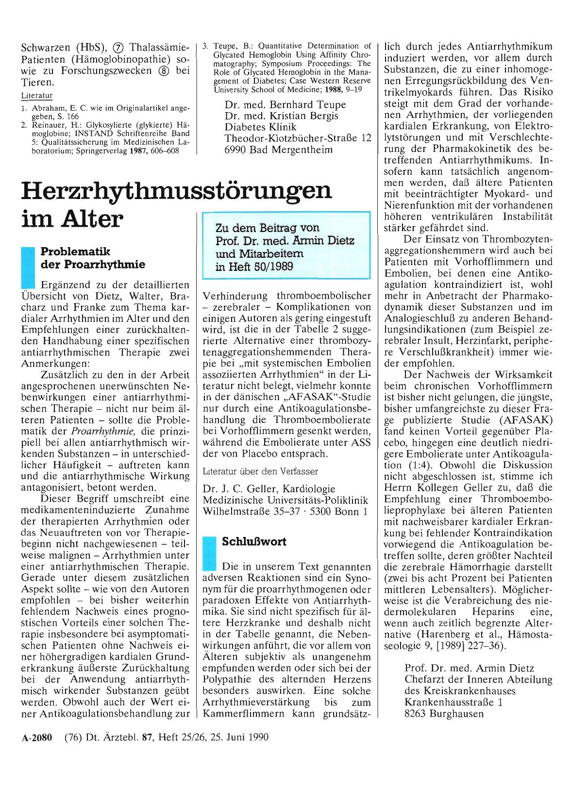 Vorschauseite 1: Herzrhythmusstörungen im Alter: Schlußwort