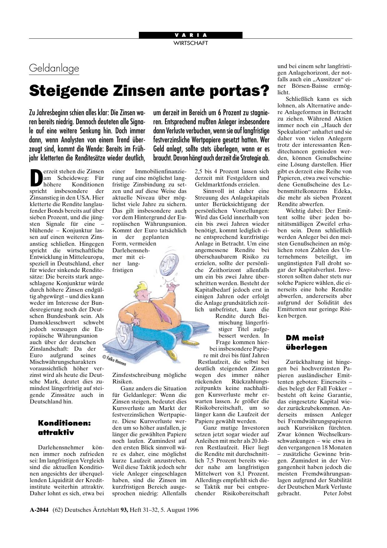 Vorschauseite 1: Geldanlage: Steigende Zinsen ante portas?