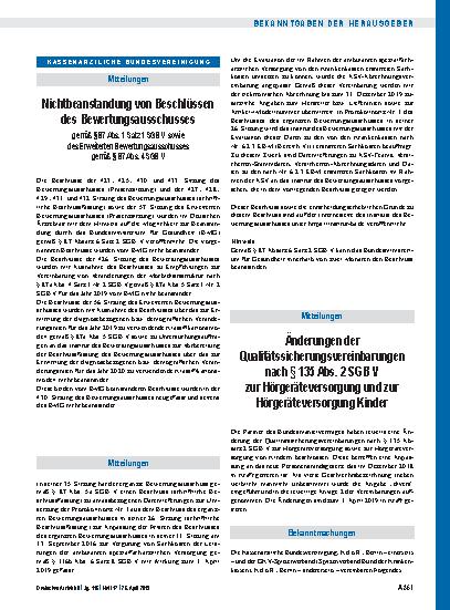 Vorschauseite 1: Änderungen der Vereinbarung nach § 135 Abs. 2 SGB V zur Strahlendiagnostik und -therapie