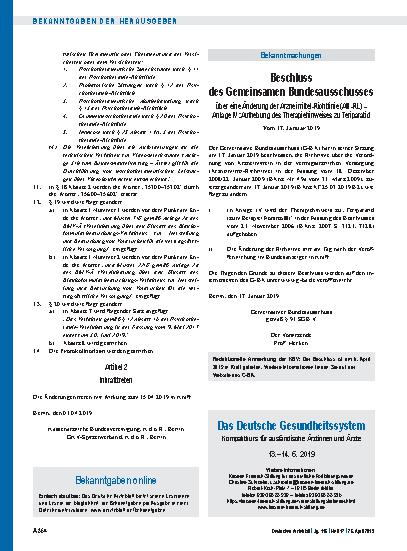 Vorschauseite 4: Änderungen der Vereinbarung nach § 135 Abs. 2 SGB V zur Strahlendiagnostik und -therapie