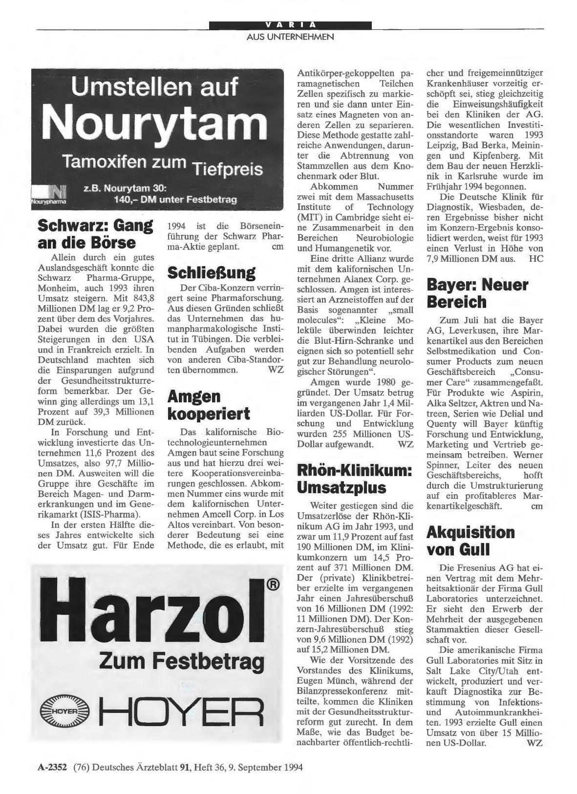 Vorschauseite 1: Amgen kooperiert