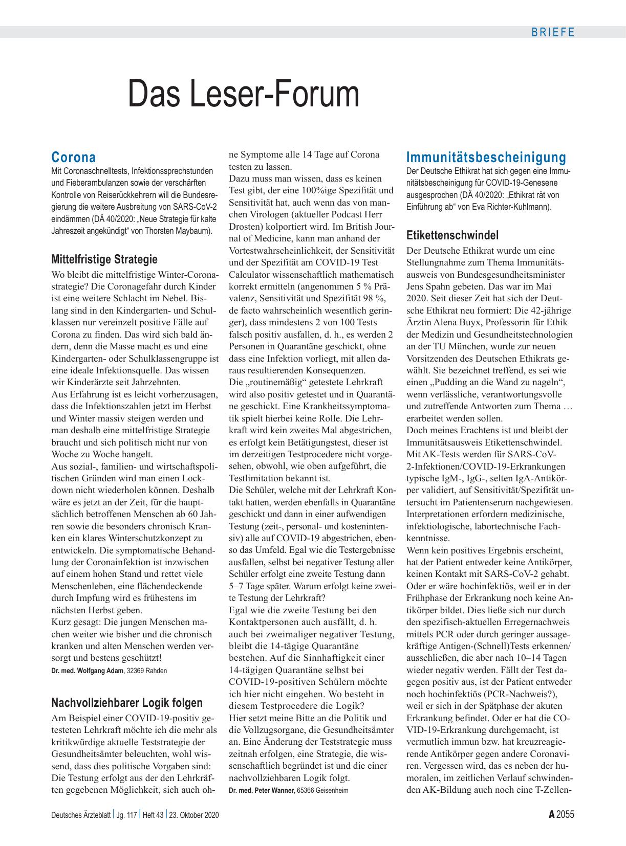 Vorschauseite 1: Corona: Mittelfristige Strategie