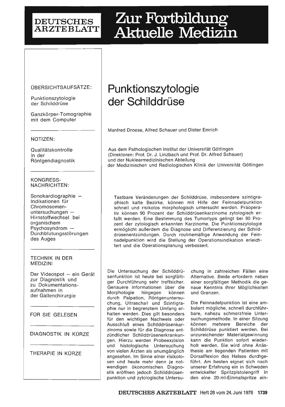 Vorschauseite 1: Punktionszytologie der Schilddrüse