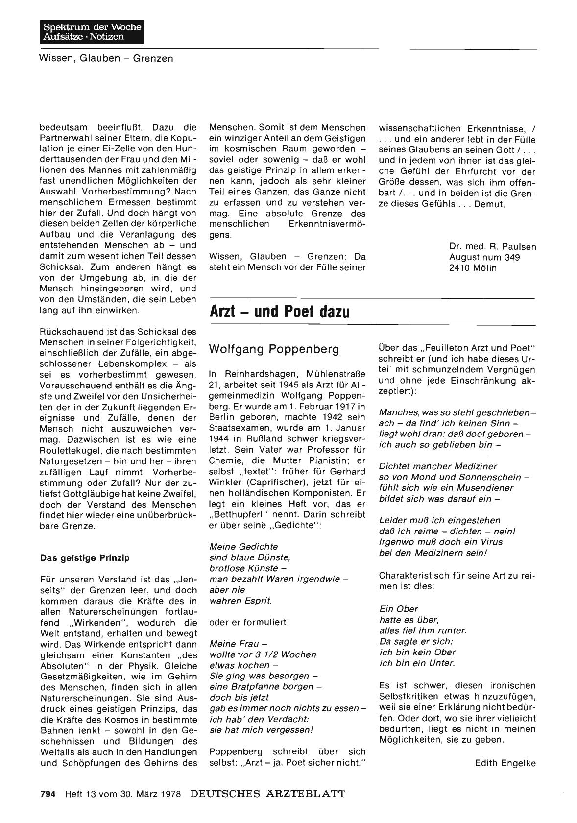 Vorschauseite 1: Wolfgang Poppenberg