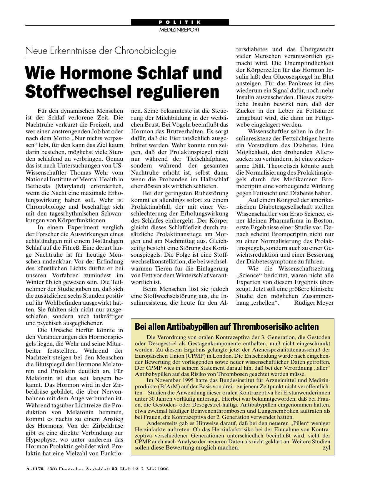 Vorschauseite 1: Neue Erkenntnisse der Chronobiologie: Wie Hormone Schlaf und Stoffwechsel regulieren