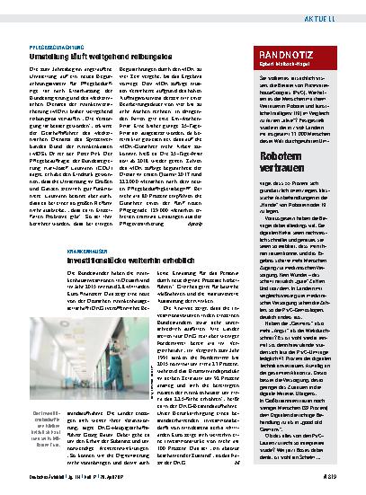 Vorschauseite 1: Pflegebegutachtung: Umstellung läuft weitgehend reibungslos