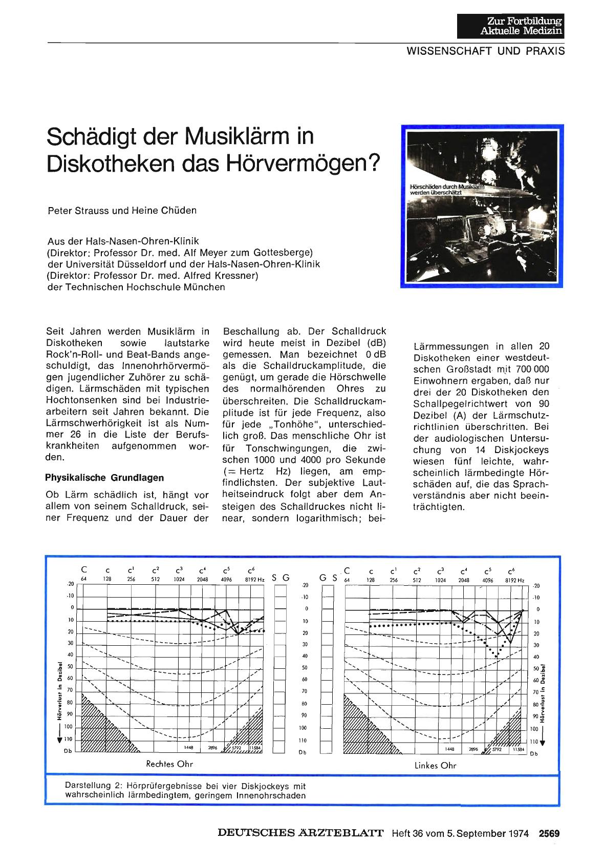 Vorschauseite 1: Schädigt der Musiklärm in Diskotheken das Hörvermögen?