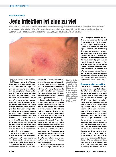 Vorschauseite 1: Katheterhygiene: Jede Infektion ist eine zu viel