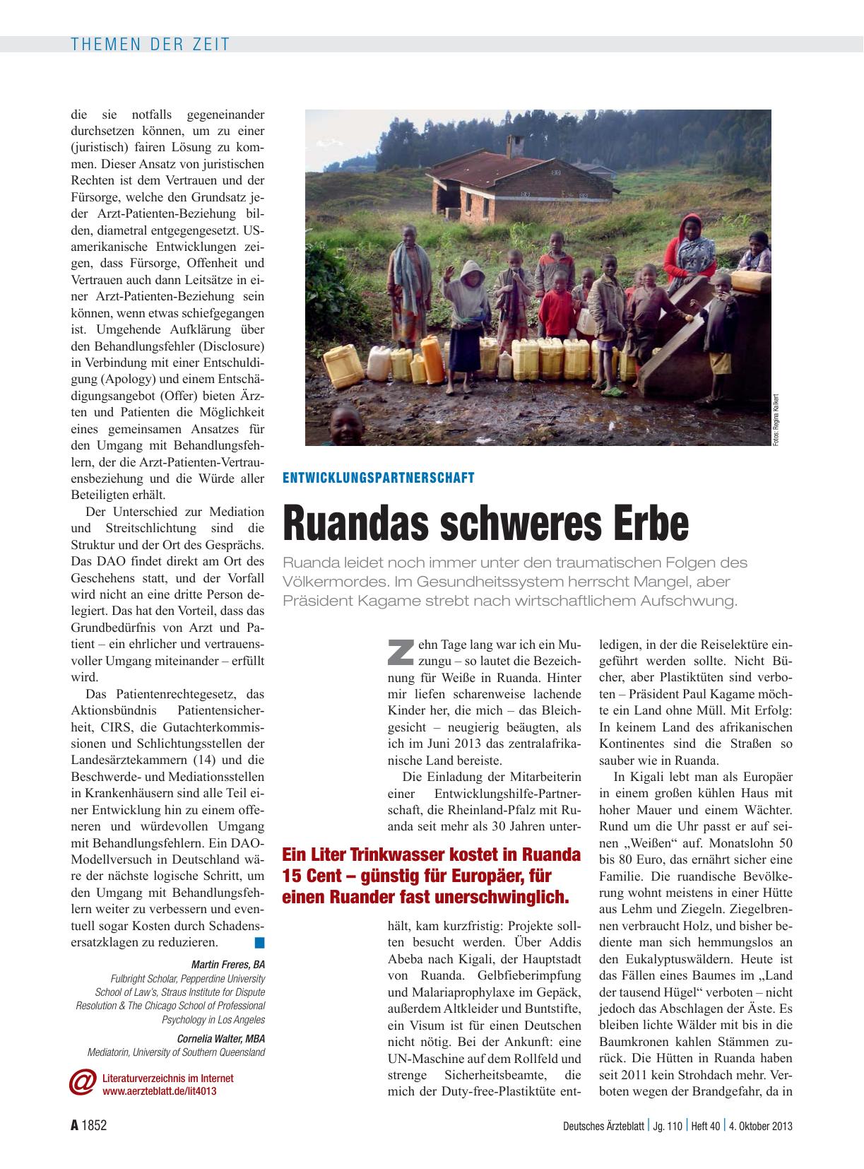 Vorschauseite 1: Entwicklungspartnerschaft: Ruandas schweres Erbe