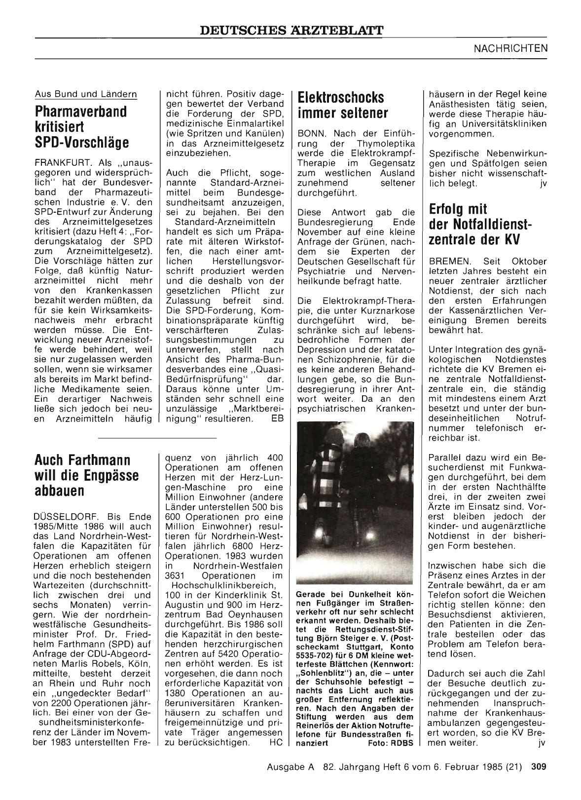 Vorschauseite 1: Elektroschocks immer seltener