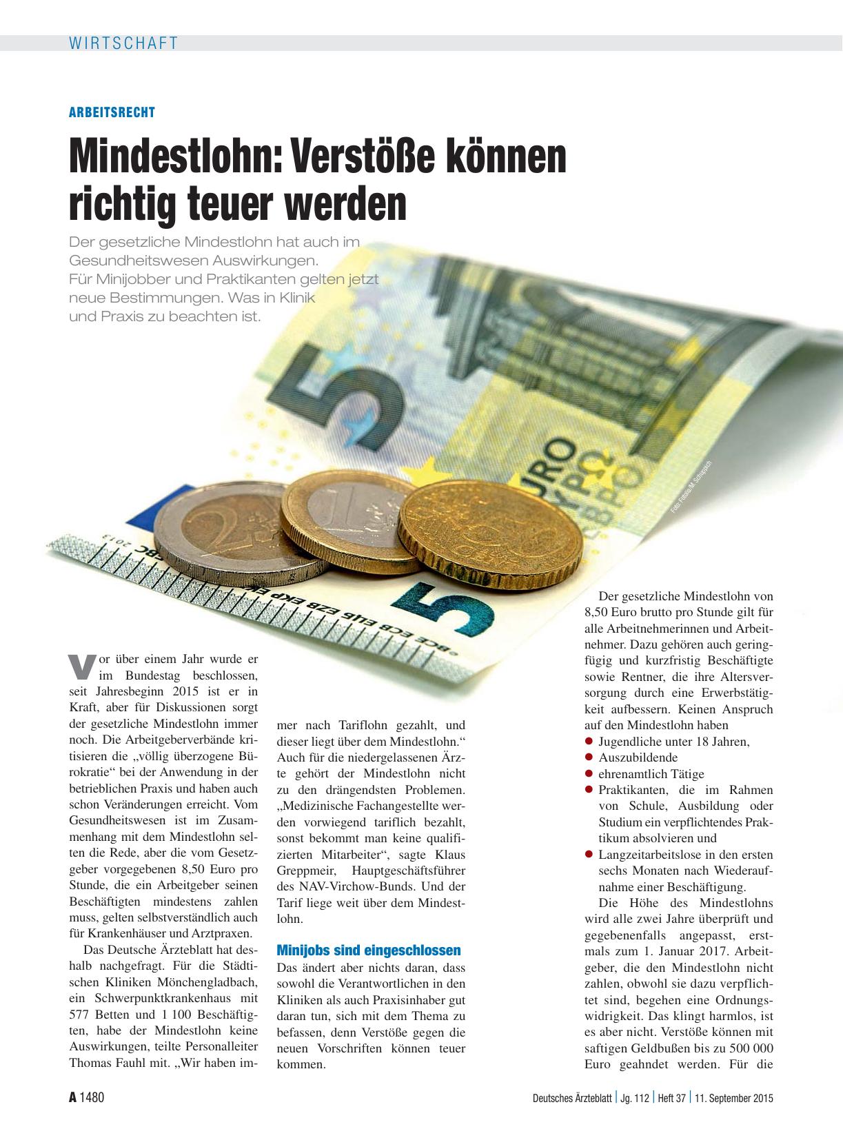Vorschauseite 1: Arbeitsrecht: Mindestlohn – Verstöße können richtig teuer werden