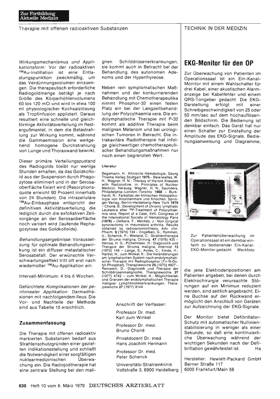 Vorschauseite 1: EKG-Monitor für den OP