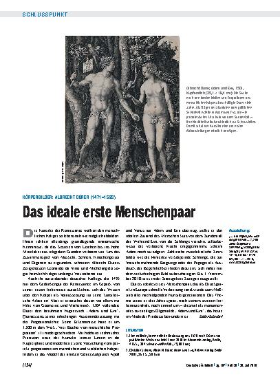 Vorschauseite 1: Körperbilder: Albrecht Dürer (1471 – 1528) – Das ideale erste Menschenpaar