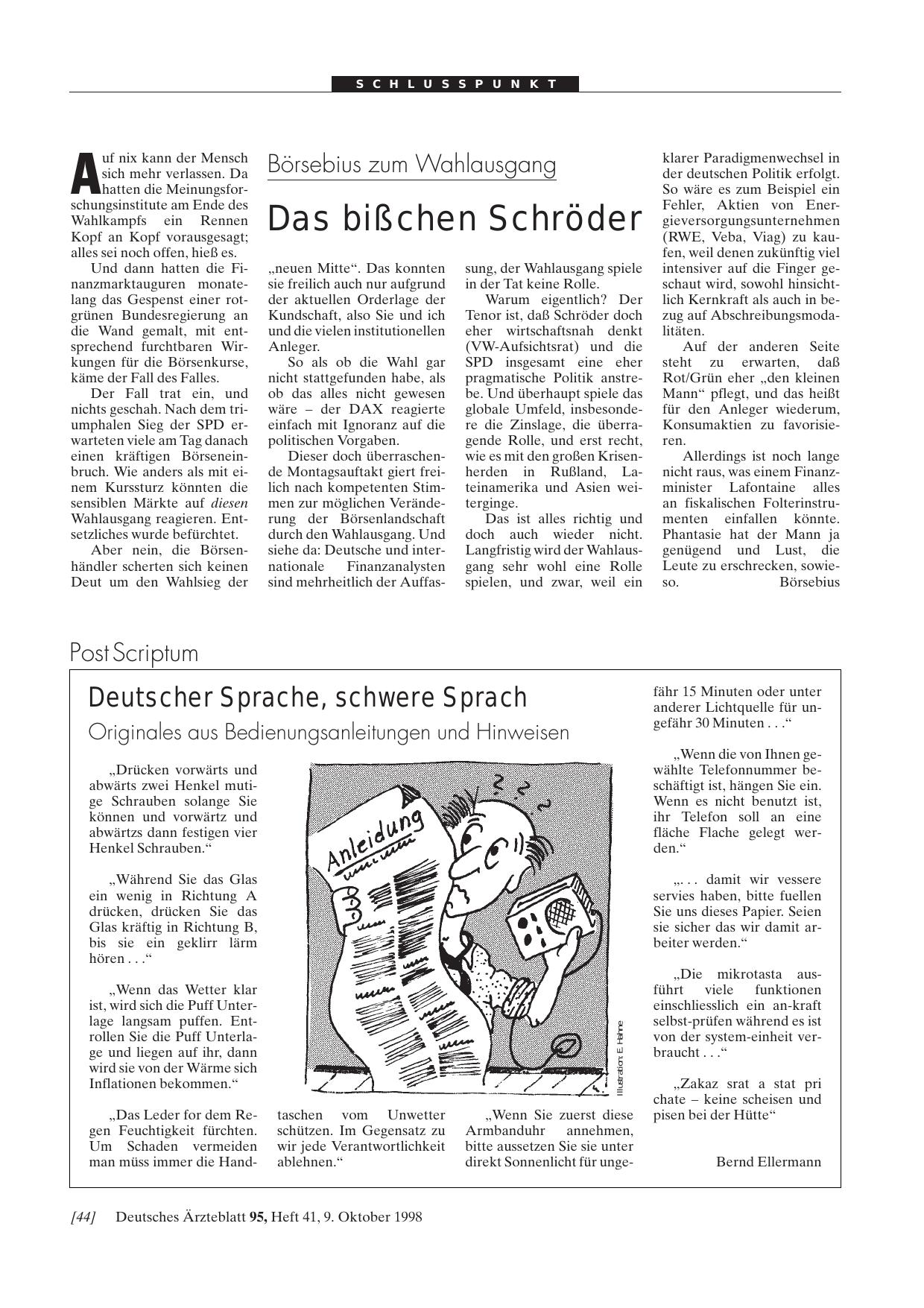 Vorschauseite 1: PostScriptum Deutscher Sprache, schwere Sprach: Originales aus Bedienungsanleitungen und Hinweisen