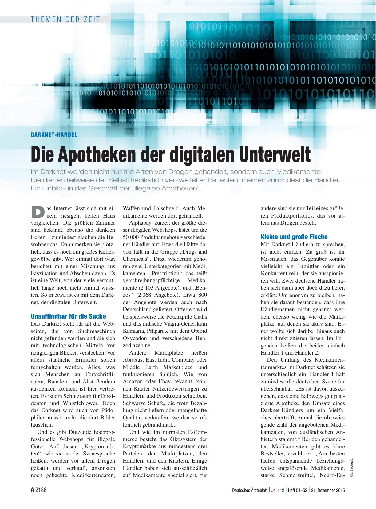 Vorschauseite 1: Darknet-Handel: Die Apotheken der digitalen Unterwelt