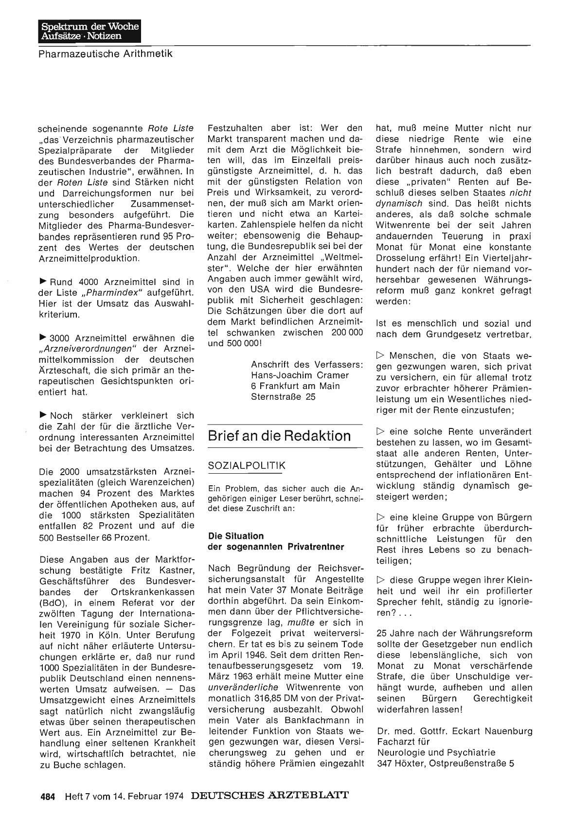 Vorschauseite 1: Sozialpolitik: Die Situation der sogenannten Privatrentner