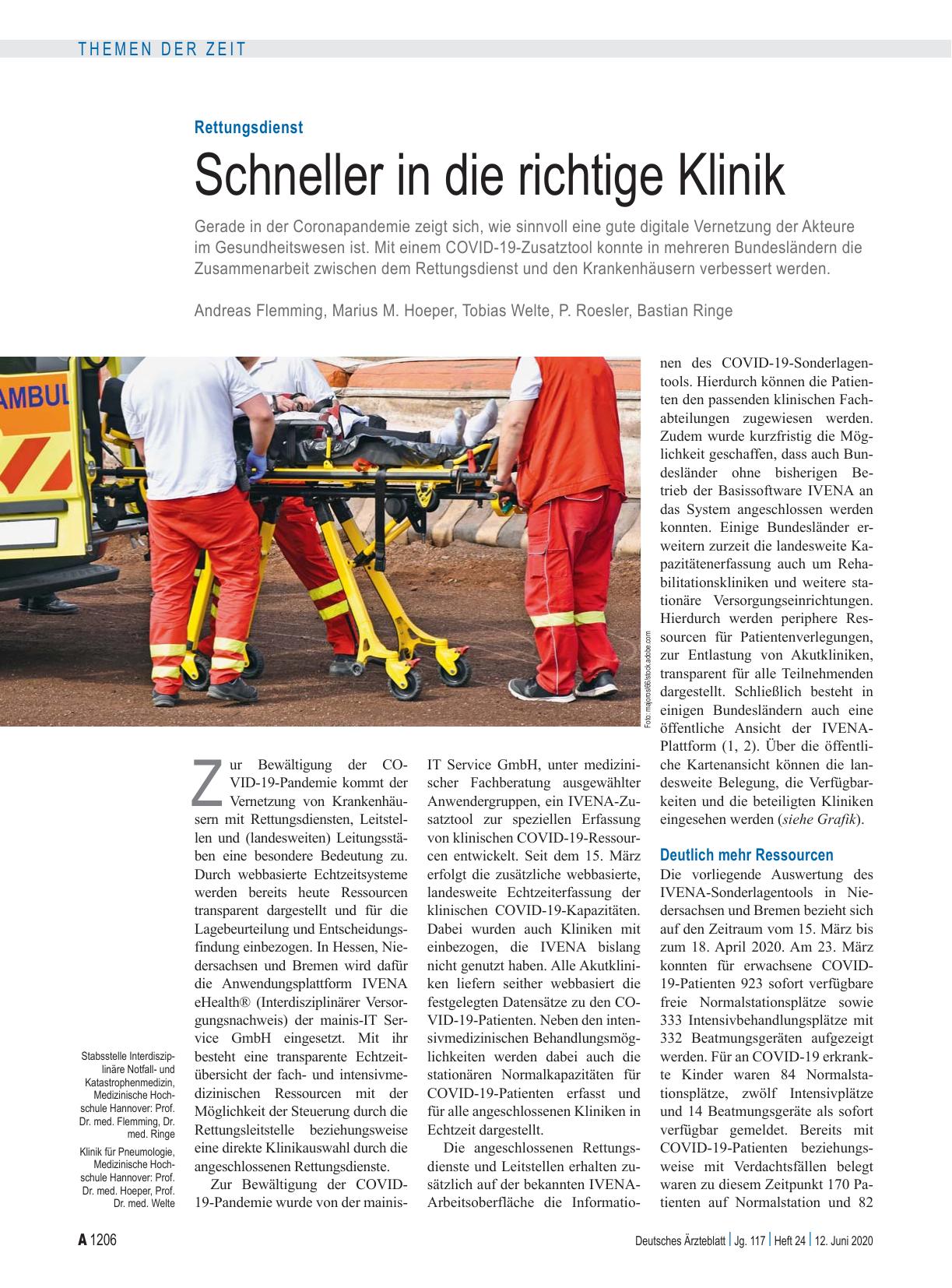 Vorschauseite 1: Rettungsdienst: Schneller in die richtige Klinik