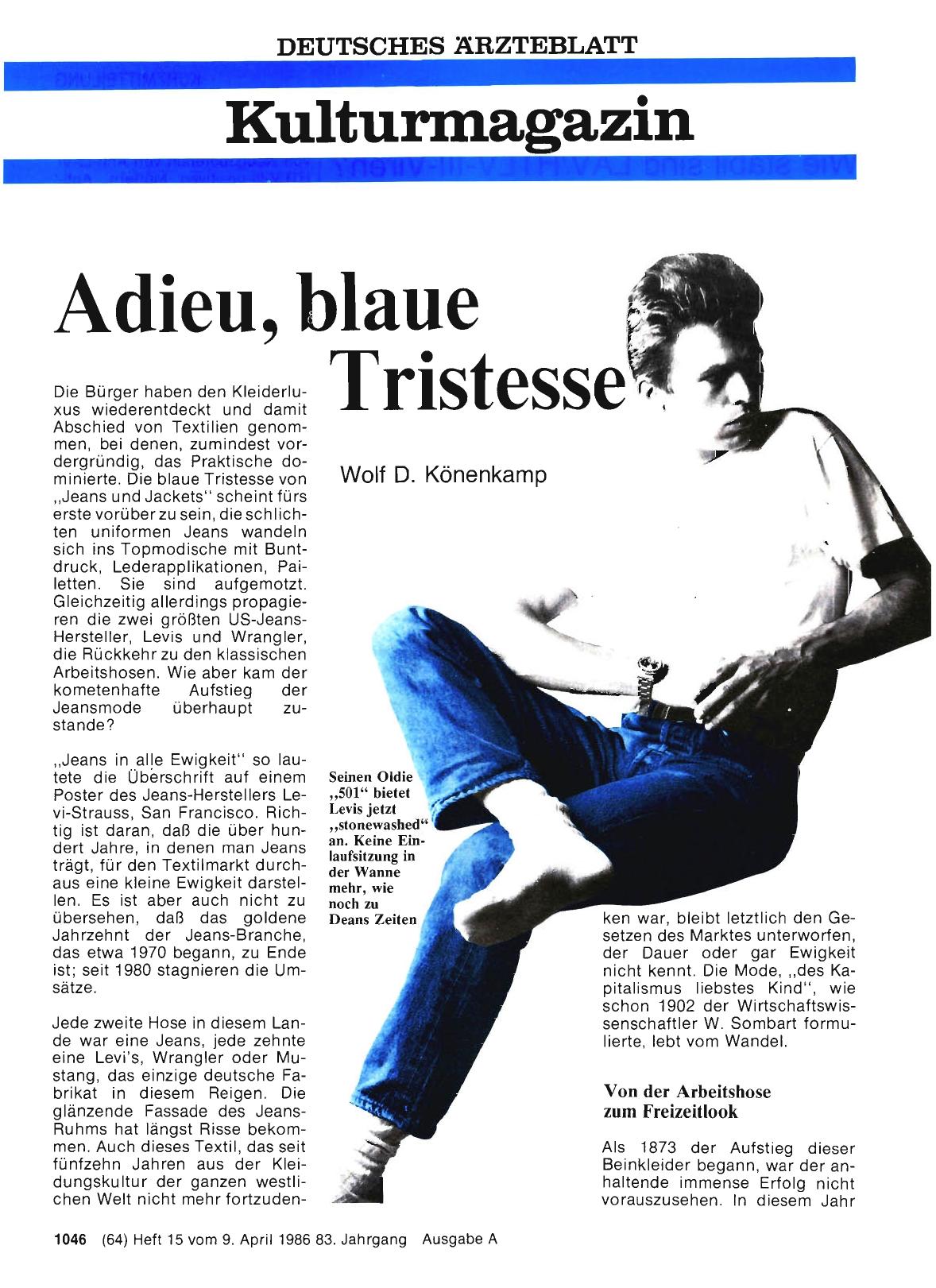 Vorschauseite 1: Adieu, blaue Tristesse