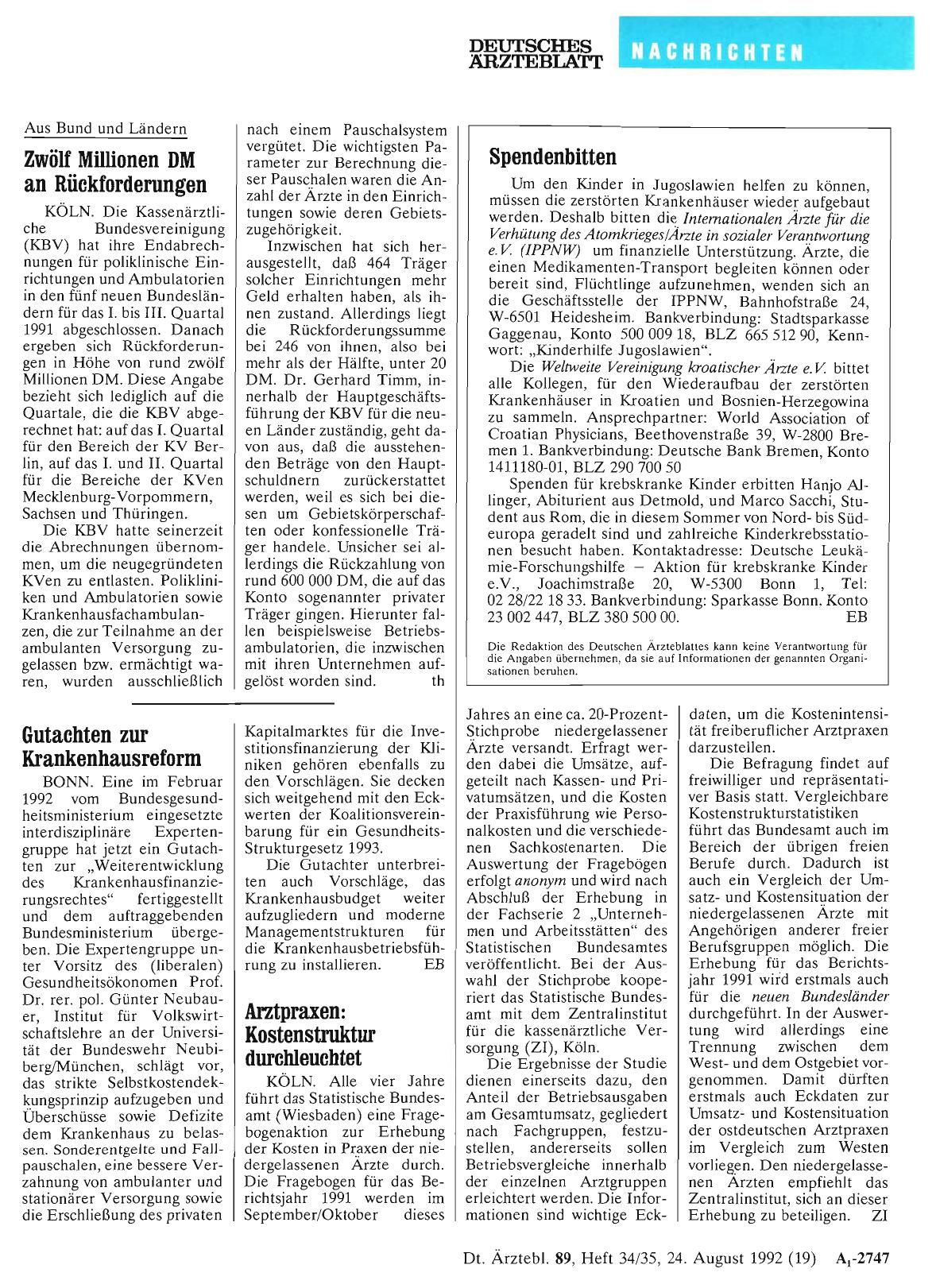 Vorschauseite 1: Gutachten zur Krankenhausreform