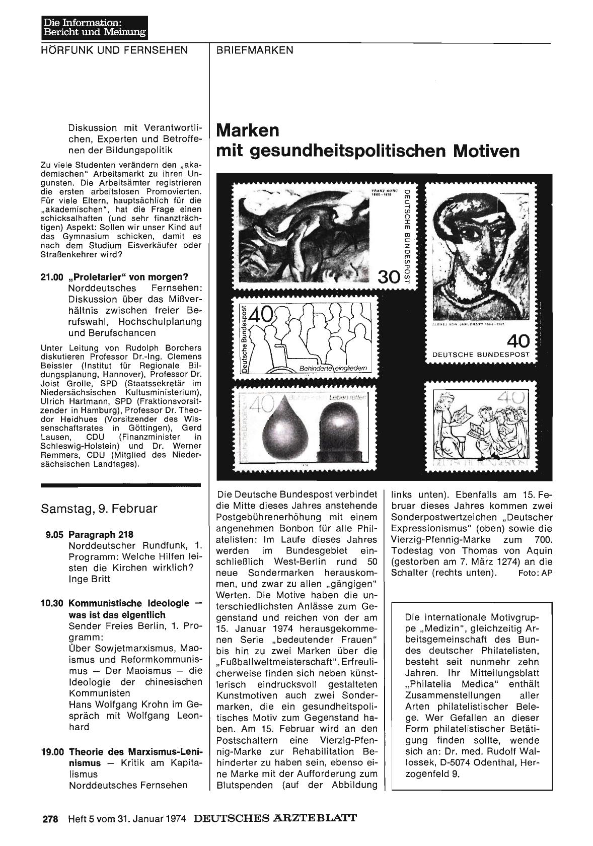 Vorschauseite 1: Marken mit gesundheitspolitischen Motiven