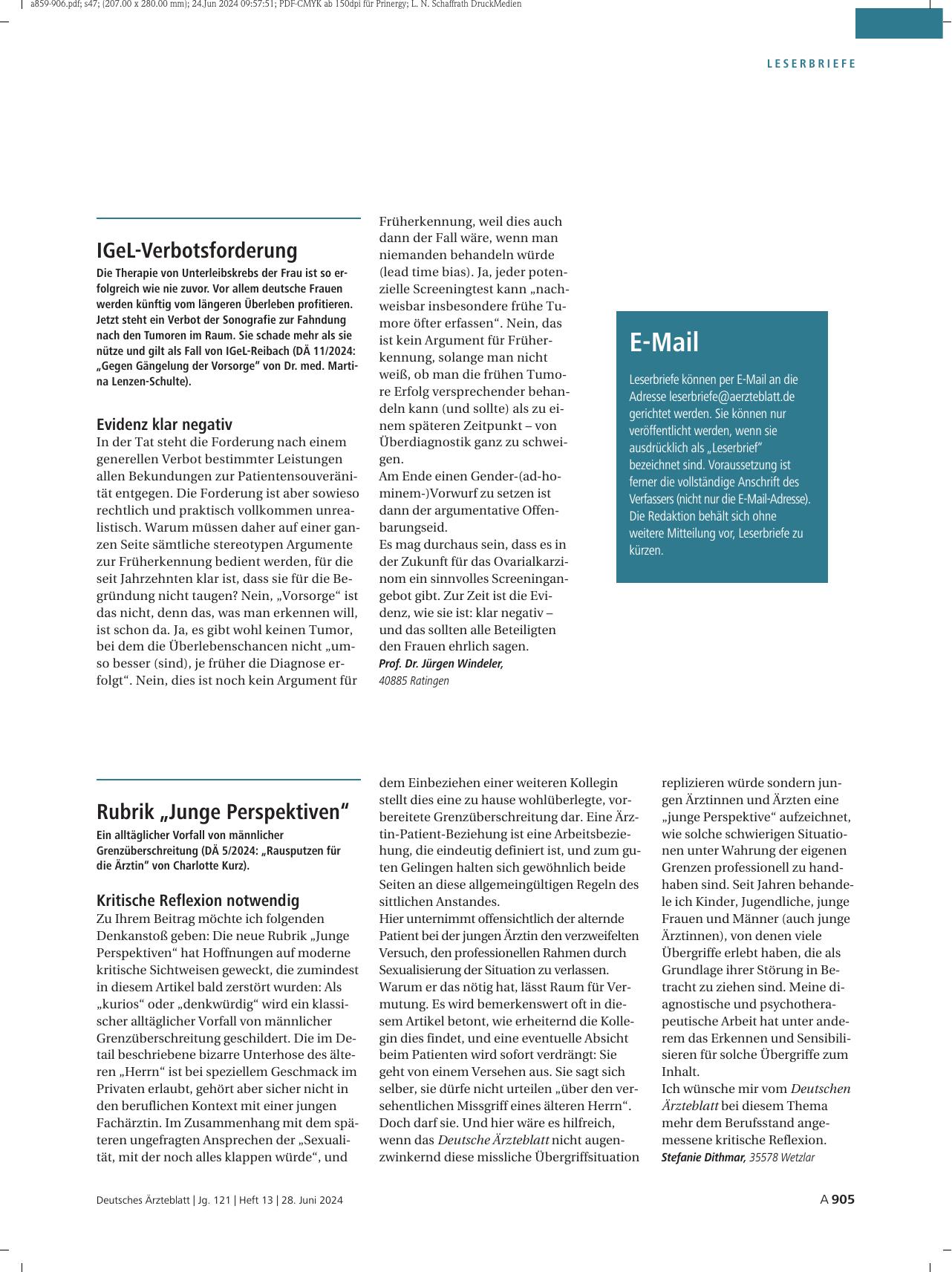 Vorschauseite 1: IGeL-Verbotsforderung: Evidenz klar negativ