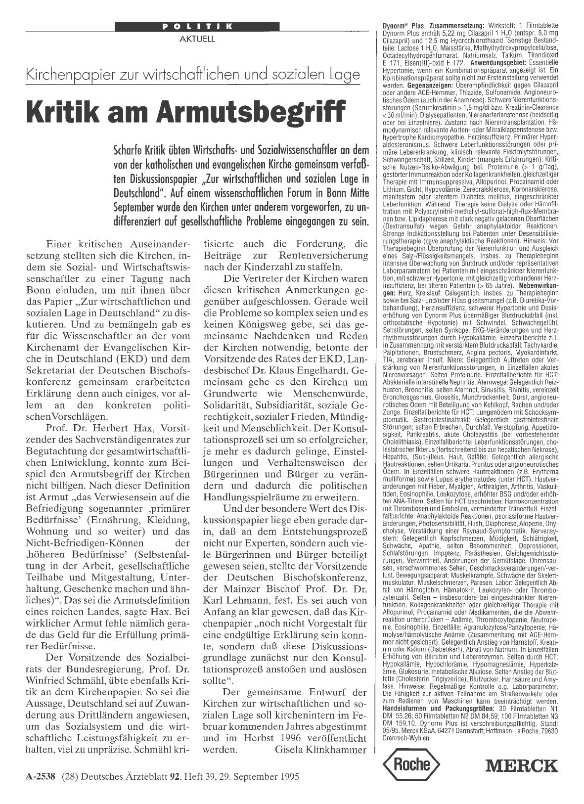 Vorschauseite 1: Kirchenpapier zur wirtschaftlichen und sozialen Lage: Kritik am Armutsbegriff