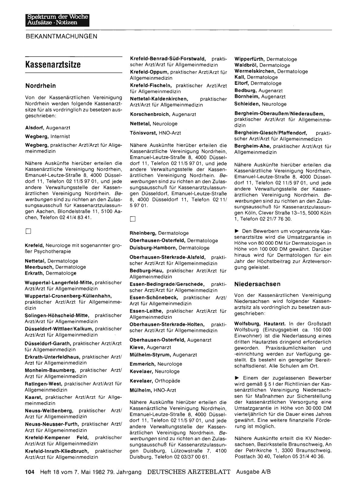 Vorschauseite 1: Kassenarztsitze