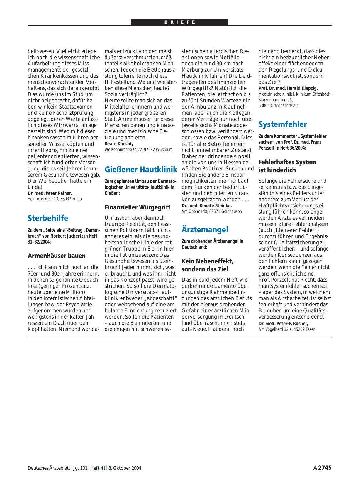 Vorschauseite 1: Gießener Hautklinik: Finanzieller Würgegriff
